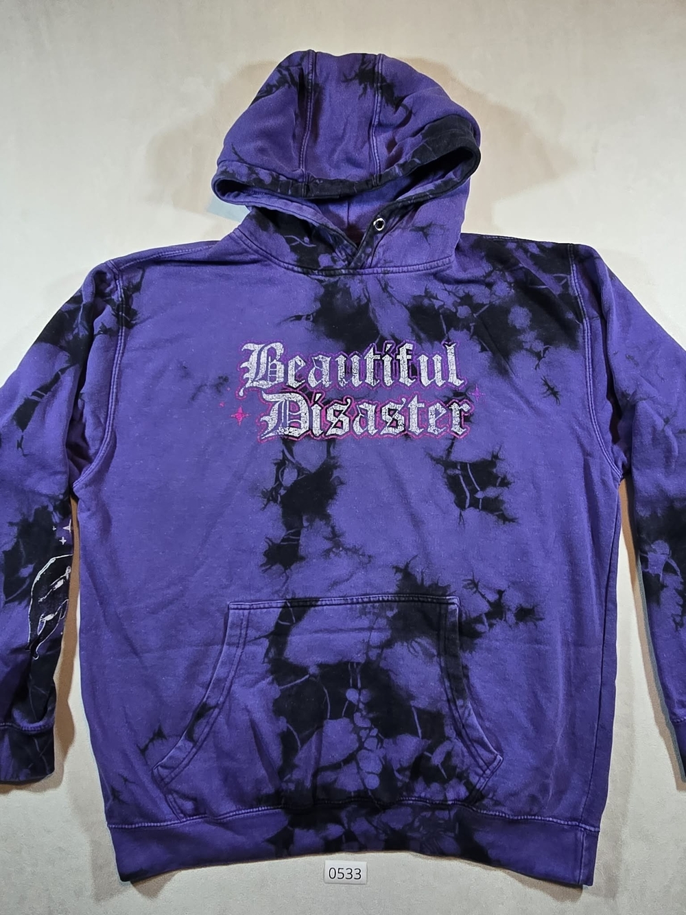 Beautiful Disaster Purple Tie-Dye Hoodie Sweatshirt